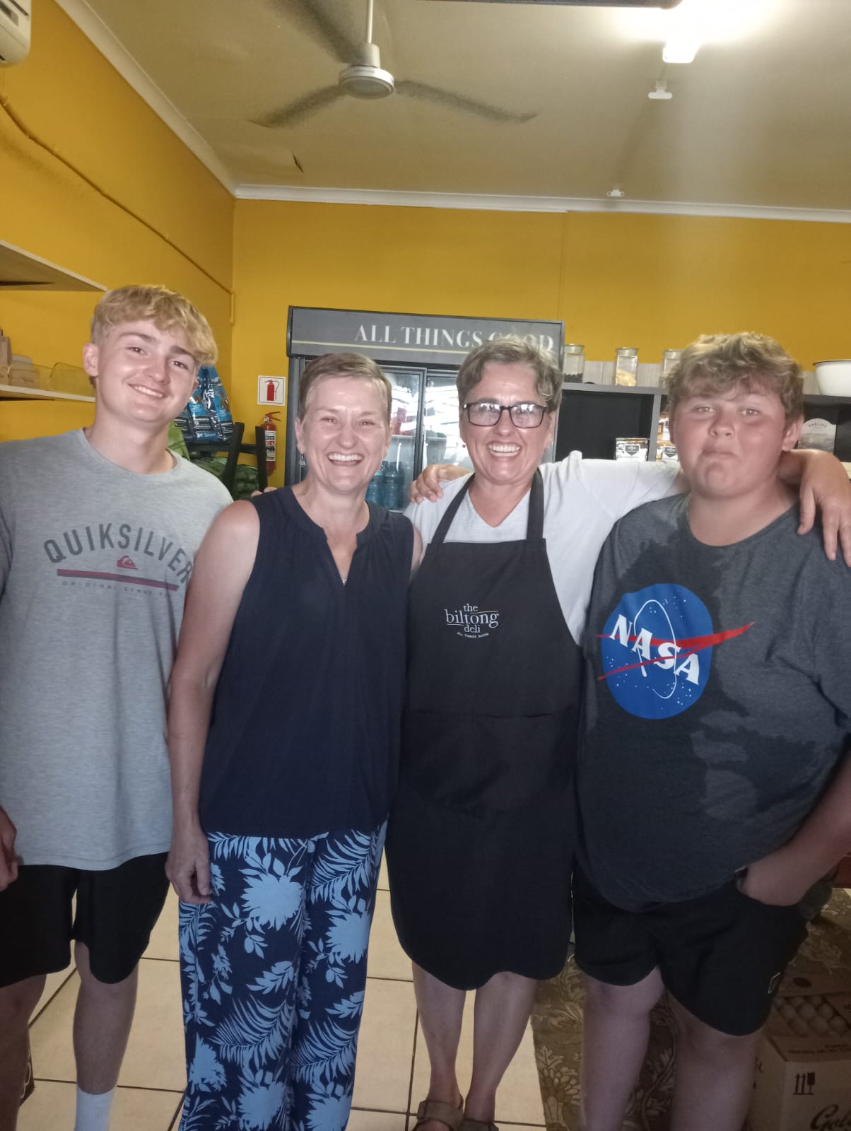 Smiling customers and staff at The Biltong Deli