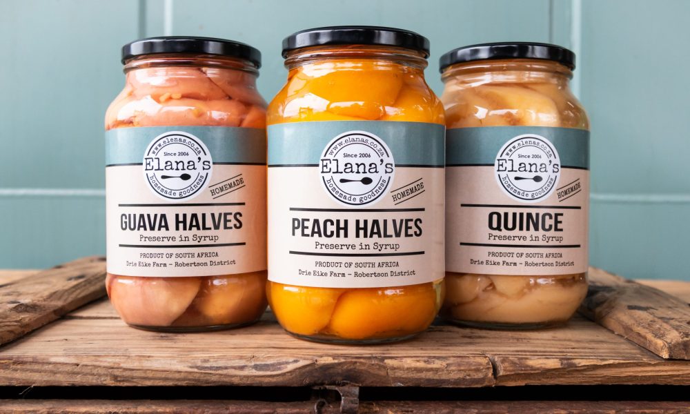 Bottled fruit such as guava and peach halves